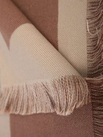 Shop Burberry Lettering Beige Scarf In Brown
