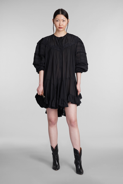 Shop Isabel Marant Gyliane Dress In Black Cotton