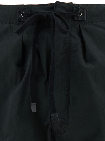 Shop Tom Ford Black Cargo Pants With Drawstring In Cotton Man