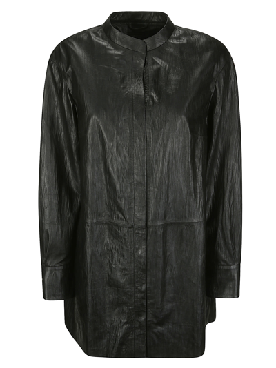 Shop Desa 1972 Leather Shirt In Black