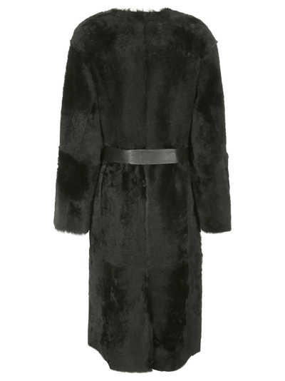 Shop Desa 1972 Reversible Shearling Coat In Black