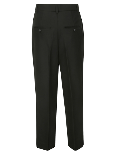Shop Totême Double-pleated Cropped Trousers In Black