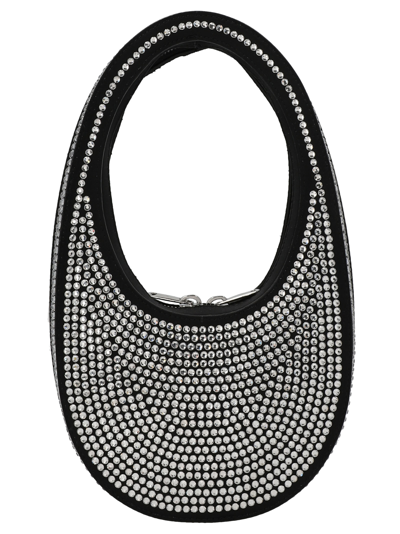 Shop Coperni Crystal-embellished Mini Swipe Bag Handbag In Black