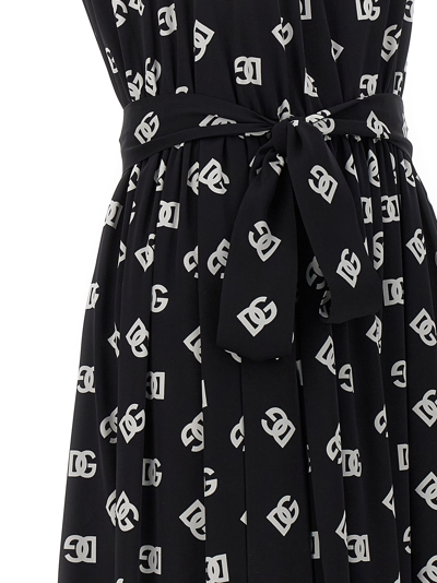 Shop Dolce & Gabbana Dg Dress In White/black
