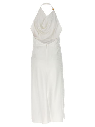 Shop Elisabetta Franchi All Over Logo Dress In White