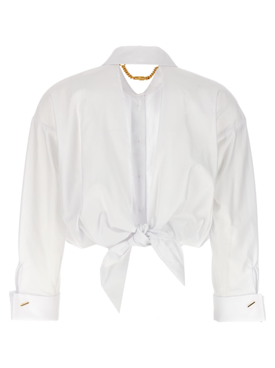 Shop Elisabetta Franchi Bare Back Shirt In White