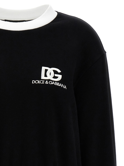 Shop Dolce & Gabbana Logo Sweatshirt In White/black