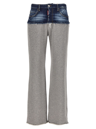 Shop Dsquared2 Hybrid Jean Pants In Gray