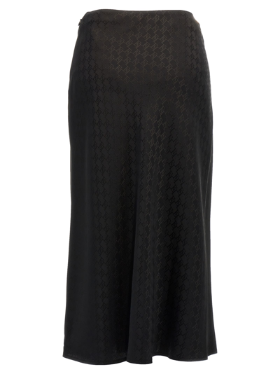 Shop Elisabetta Franchi All Over Logo Skirt In Black