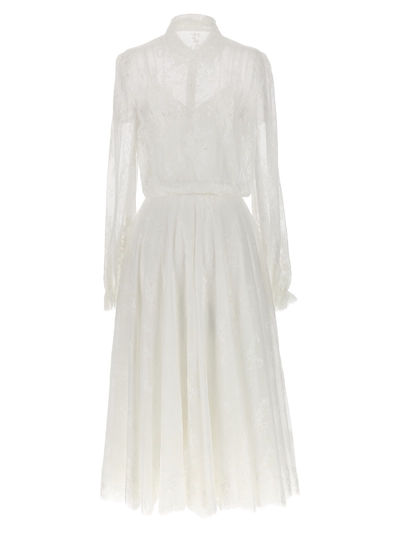 Shop Ermanno Scervino Lace Long Dress In White