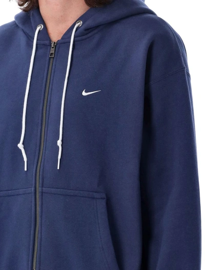Shop Nike Solo Swoosh Full-zip Hoodie In Navy