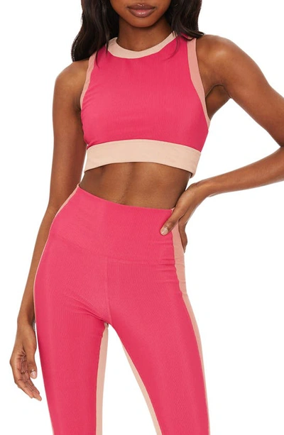 Shop Beach Riot Gwen Crop Tank In Rouge Color Block