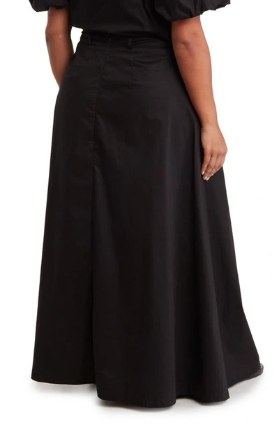 Shop By Design Abigail Cotton Poplin Midi Skirt In Black