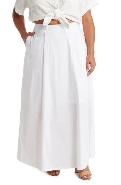 Shop By Design Abigail Cotton Poplin Midi Skirt In White