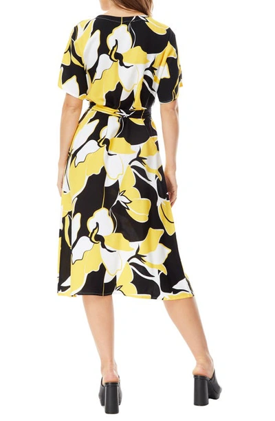 By Design Lucille Crepe Midi Dress In Floral Swirl