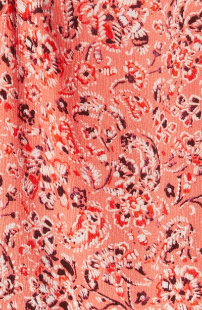 Wit & Wisdom Floral Split Neck Popover Top In Comu-coral Multi
