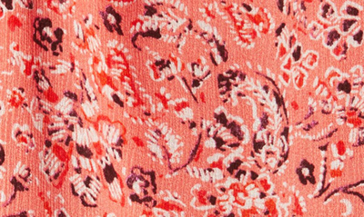 Wit & Wisdom Floral Split Neck Popover Top In Comu-coral Multi