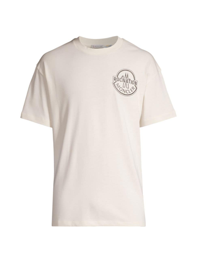 Shop Moncler Men's  X Roc Nation Designed By Jay-z Crewneck Cotton T-shirt In White