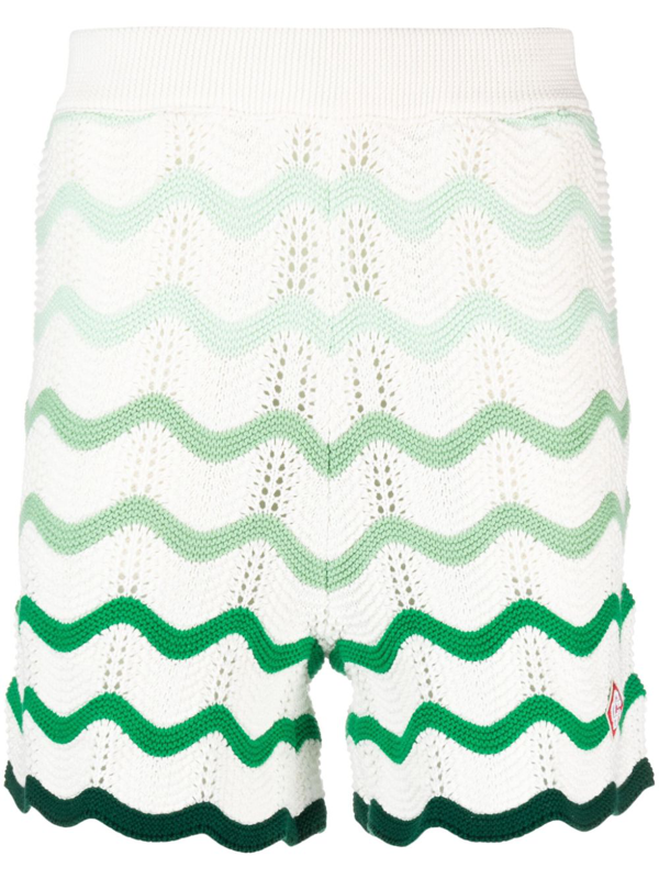 Casablanca White Gradient Stripe Shorts