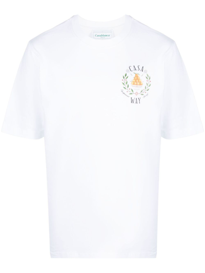 Shop Casablanca T-shirt Mit "casa Way"-print In White