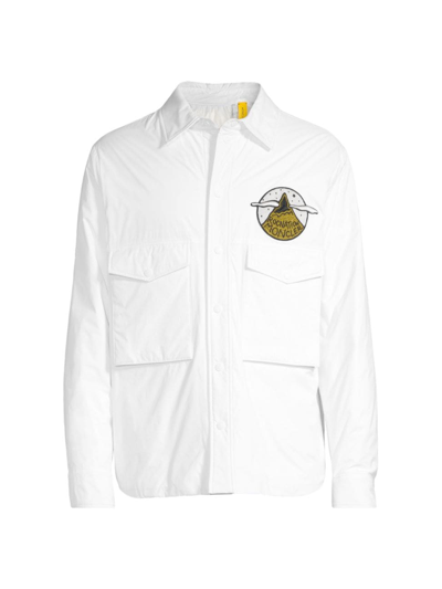 Shop Moncler Men's  X Roc Nation Designed By Jay-z Auriga Shirt Jacket In White