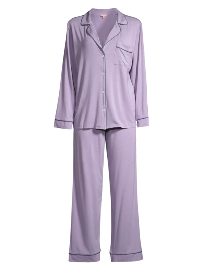 Shop Eberjey Women's Gisele Long Pajama Set In Delphinium