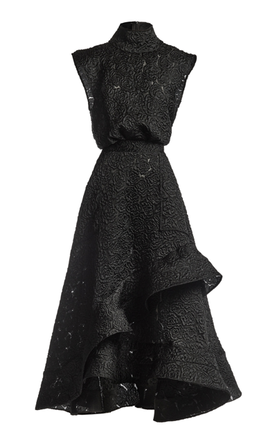 Shop Maticevski Arresting Rosette-crepe Maxi Dress In Black