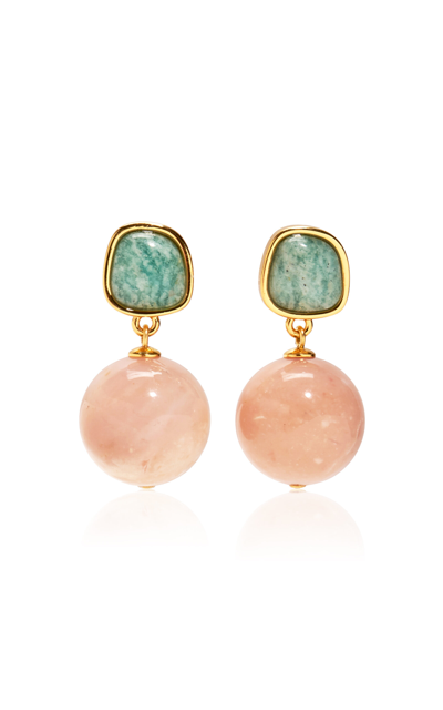 Shop Lizzie Fortunato Rio Gold-plated Amazonite; Opal Earrings In Pink