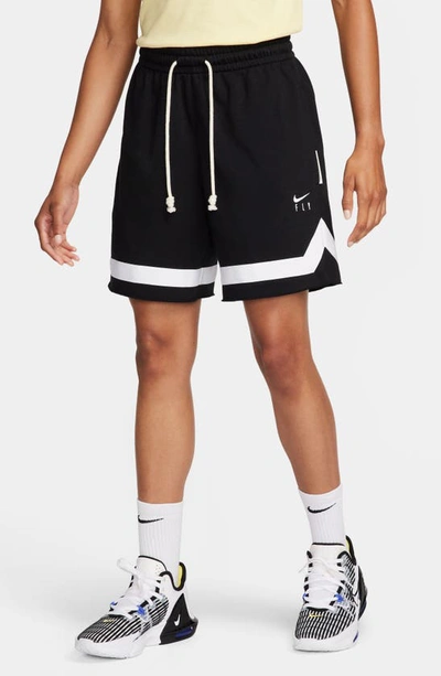 Shop Nike Swooshy Fly Fleece Shorts In Black/ White/ White