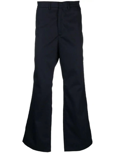 Wales Bonner Pantalone In Cotone Blu Notte Uomo In Blue