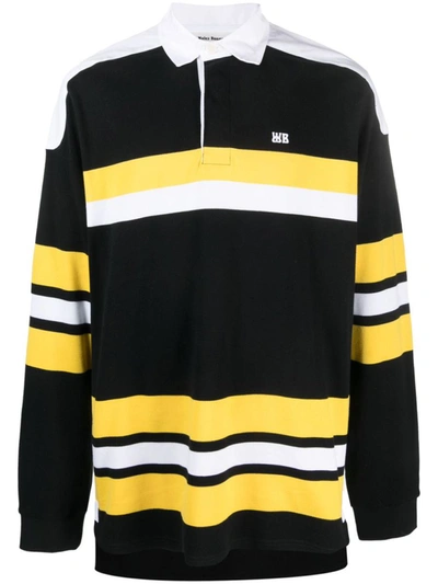 Wales Bonner Riff Organic Cotton Polo Shirt In Black