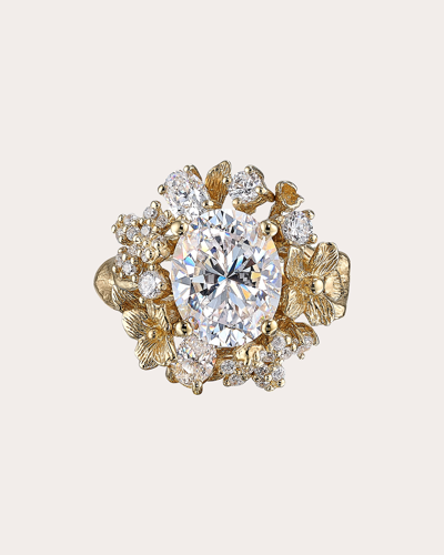 Shop Anabela Chan Women's Golden Posy Diamond Ring In White/gold