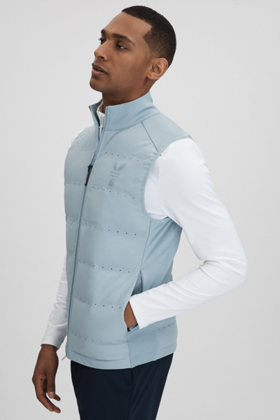 Shop Reiss Blue Silver Easton Castore Water Repellent Hybrid Quilted Gilet