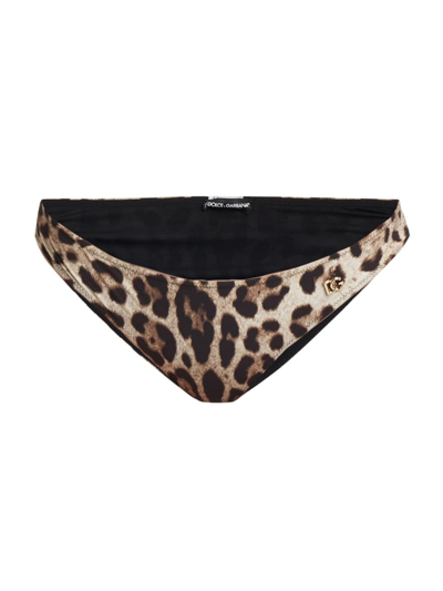 Shop Dolce & Gabbana Women's Leopard Bikini Bottom In Leo New