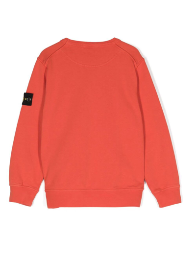 Shop Stone Island Junior Sweatshirt In Orange Red