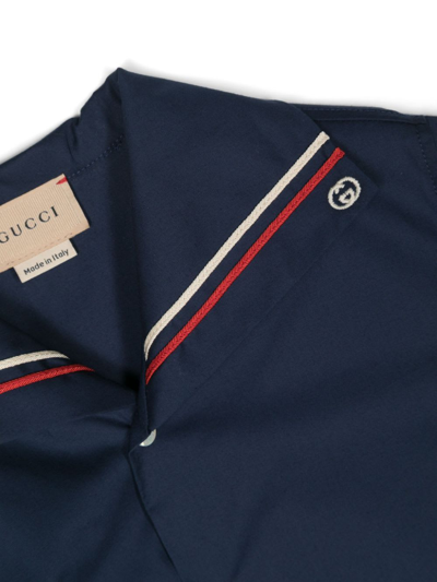 Shop Gucci Shirt Stretch Cotton Popeline In Urban Blue