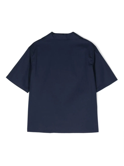 Shop Gucci Shirt Stretch Cotton Popeline In Urban Blue