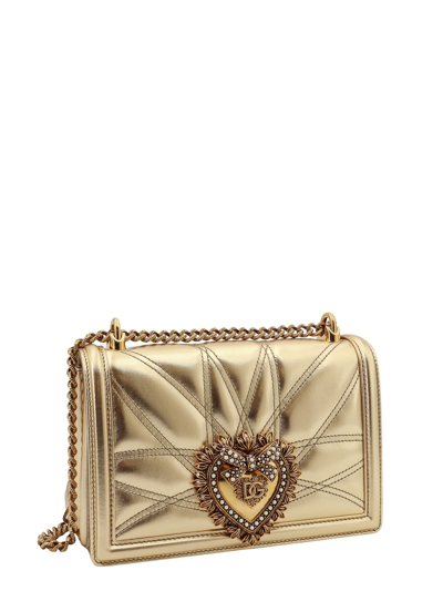 Shop Dolce & Gabbana Devotion Shoulder Bag In Gold