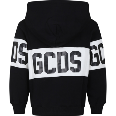 Shop Gcds Mini Black Sweatshirt For Kids With Logo