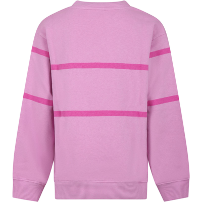 Shop Gcds Mini Pink Sweatshirt For Girl With Logo
