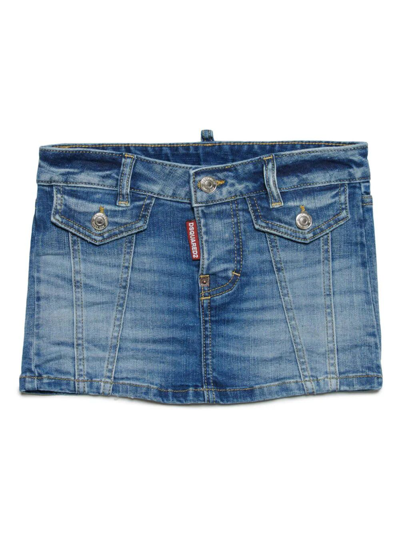 Shop Dsquared2 D2g104f Skirt In Denim Blue