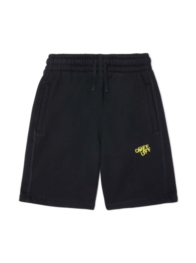 Shop Off-white Black Shorts With Drawstring In Cotton Boy