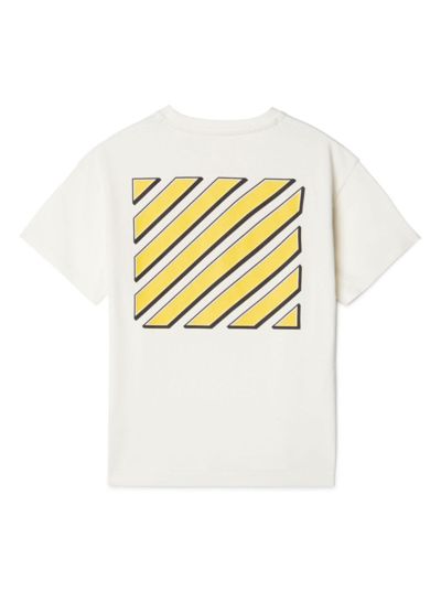 Shop Off-white White T-shirt With Print In Cotton Boy