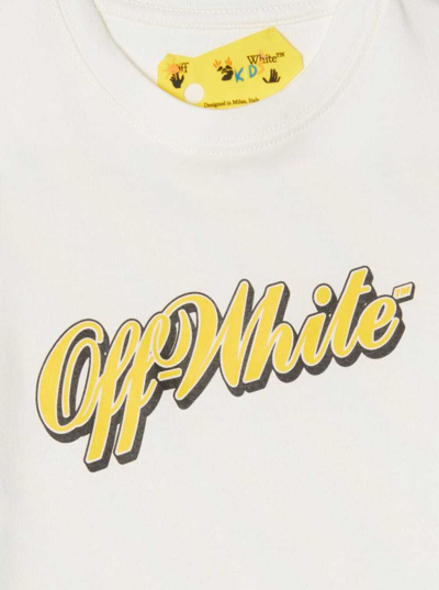 Shop Off-white White T-shirt With Print In Cotton Boy