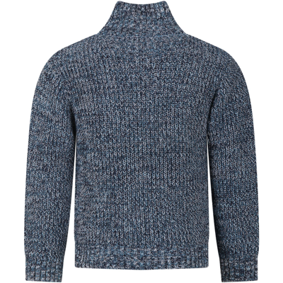 Shop Timberland Blue Sweater For Boy With Zip