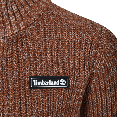 Shop Timberland Brown Sweater For Boy With Zip