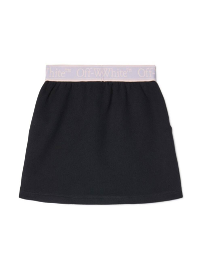 Shop Off-white Black Tennis Skirt With Band In Cotton Girl