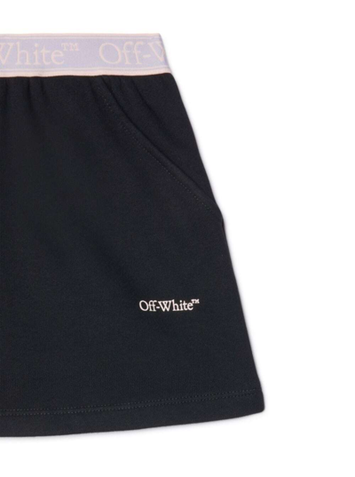 Shop Off-white Black Tennis Skirt With Band In Cotton Girl