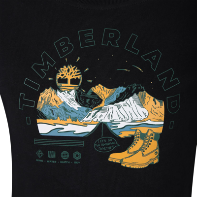Shop Timberland Black T-shirt For Boy With Logo