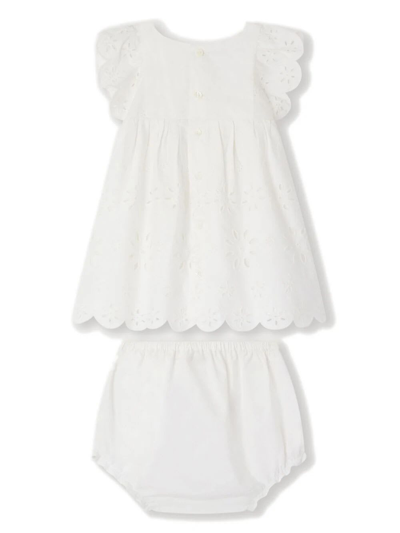 Shop Bonpoint Dress Lulu In White Milk